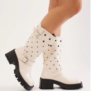 NWT Fashion Nova "Rowley" Grommet Knee High Boots